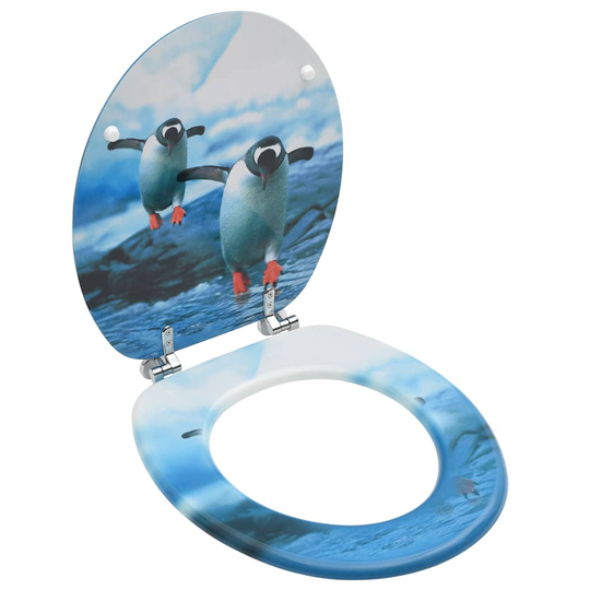 vidaXL Toalettsits med lock MDF pingvin