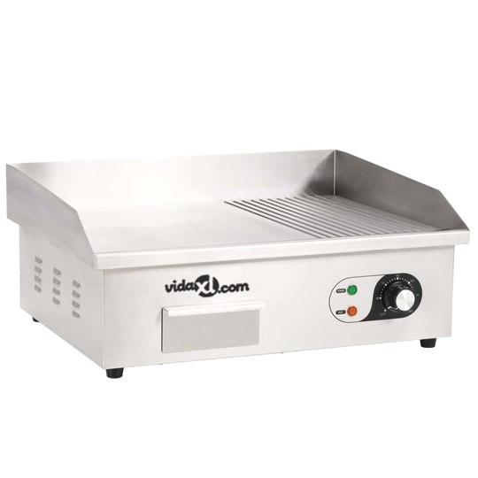 vidaXL Elektriskt stekbord rostfritt stål 3000 W 54x41x24 cm