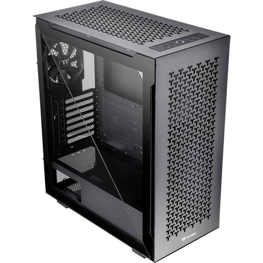 Midi-Tower Datorchassi Thermaltake Divider 500 TG Air Black Svart 2 Förinstallerade Fläktar, Sidofönster, Dammfilter