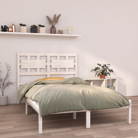 vidaXL Sängram vit massivt trä 120x190 cm liten dubbelsäng