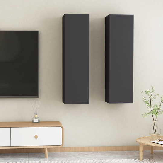 vidaXL TV-skåp 2 st grå 30,5x30x110 cm spånskiva