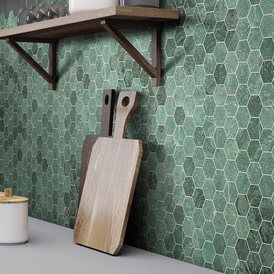 Marmor Arredo Ever Green Hexagon 5x5 cm Polerad