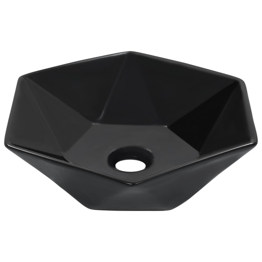 vidaXL Handfat 41x36,5x12 cm keramik svart