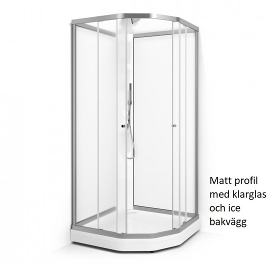 Macro Duschkabin Flow Semi Lux - Klarglas Matt 81 x 91 höger