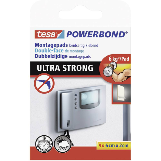 tesa ULTRA STRONG 55790-00001-00 Dubbelsidiga häftkuddar tesa® Powerbond Vit (L x B) 60 mm x 20 mm 1 st