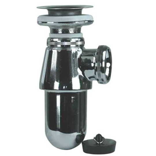 Gelia 3000920402 Pungvattenlås metall, med bottenventil, för 32 mm rör