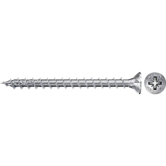 Fischer Power-Fast II CZF 670192 Spånskivs-skruv 4 mm 25 mm Stjärnskruvmejsel Pozidrivspår Stål galvaniskt förzinkad 300 st