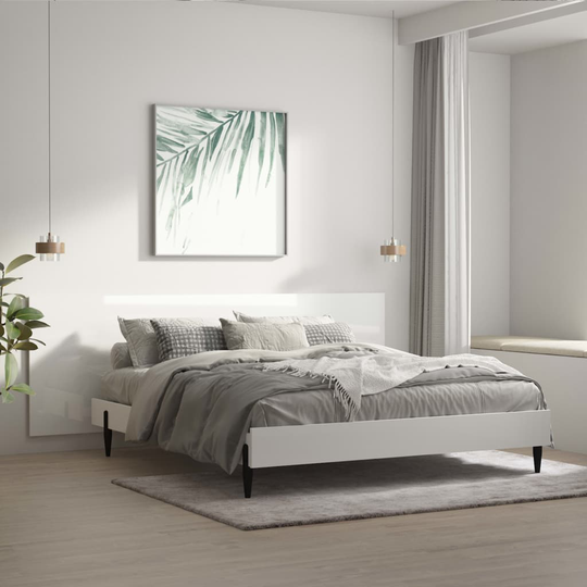 vidaXL Vägghängd sänggavel vit högglans 240x1,5x80 cm konstruerat trä