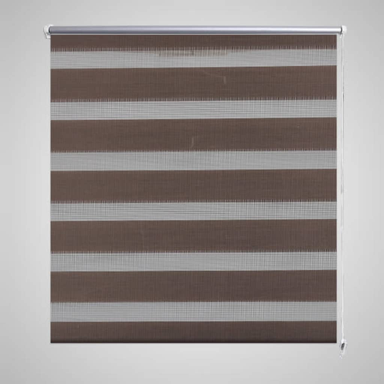 vidaXL Rullgardin randig brun 80 x 150 cm transparent