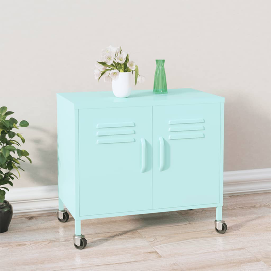 vidaXL Förvaringsskåp mintgrön 60x35x49 cm stål