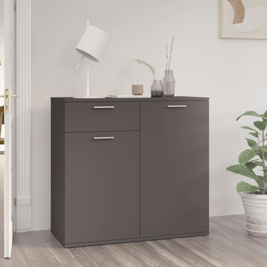 vidaXL Skänk grå 80x36x75 cm spånskiva