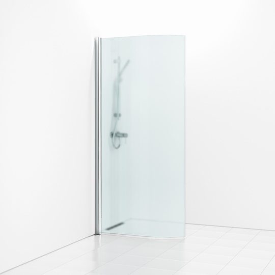 Svedbergs Skärmvägg Böjd 80 - Frostglas Alu blank