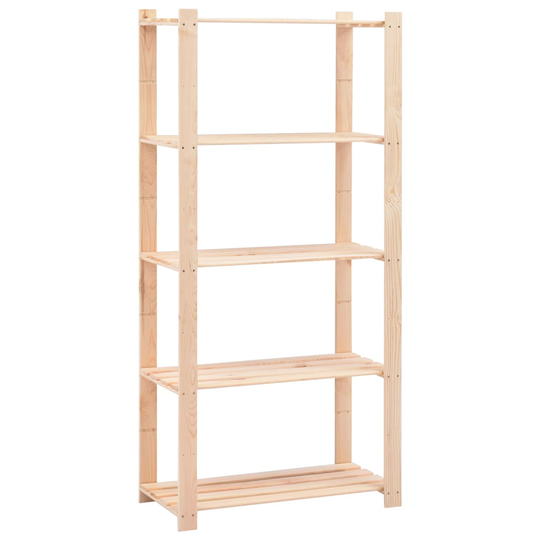 vidaXL Förvaringshylla 5 hyllplan 80x38x170 cm massiv furu 250 kg
