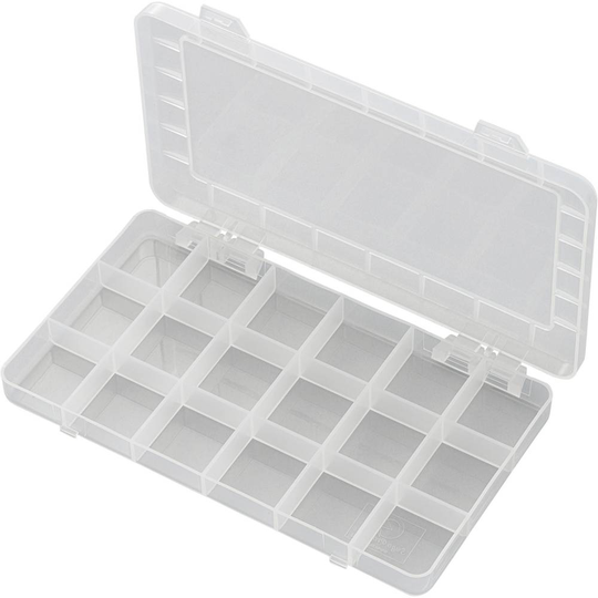 TRU COMPONENTS PP18-01 Låda (L x B x H) 195 x 100 x 13 mm Antal fack: 18 fast underavdelning