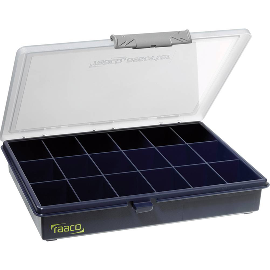 raaco Assorter 5-18 Låda (L x B x H) 240 x 195 x 43 mm Antal fack: 18 fast underavdelning