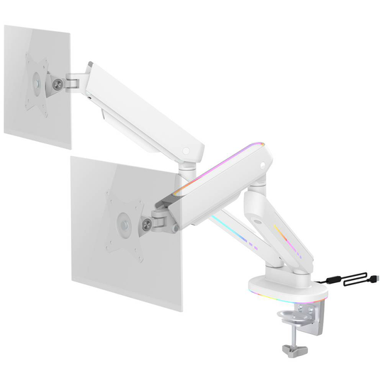 DELTACO GAMING WA96 Twin RGB Monitorhalterung 17-32 Monitor bordsfäste 43,2 cm (17) - 81,3 cm (32) Tiltbar, Svängbar, Vridbar