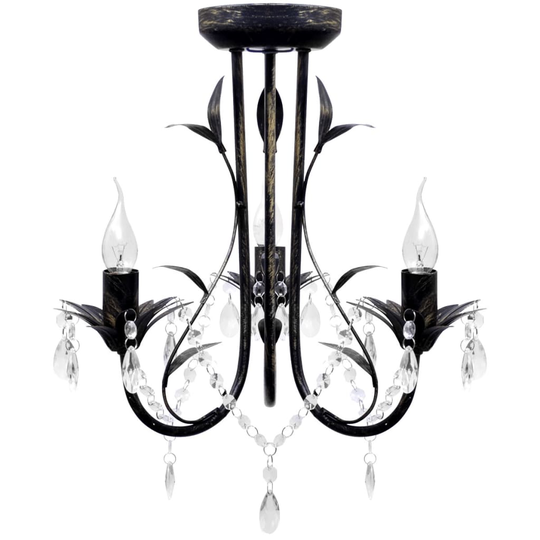 vidaXL Takkrona i Art Nouveau-stil 3-armad svart