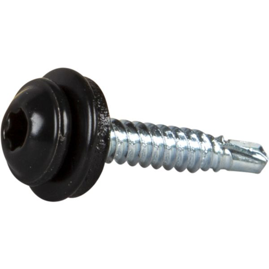 ESSVE 63350 Montageskruv 4,2 x 25 mm, TX20, med bricka svart (RAL9011), 100-pack