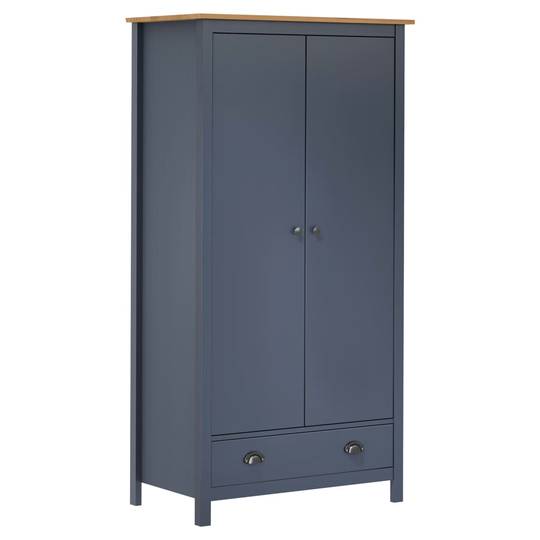 vidaXL Garderob 2 dörrar Hill Range grå 89x50x170 cm massiv furu