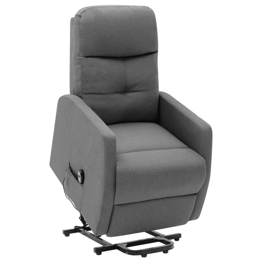 vidaXL Reclinerfåtölj med uppresningshjälp ljusgrå tyg