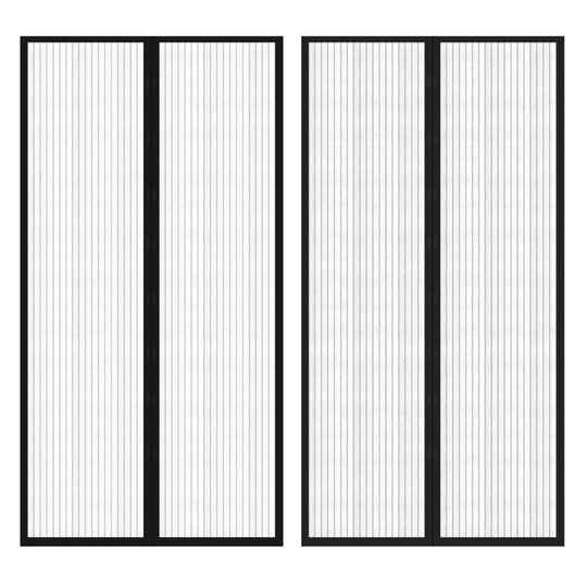 vidaXL Insektsnät till dörr 210 x 100 cm 2 st magnet svart
