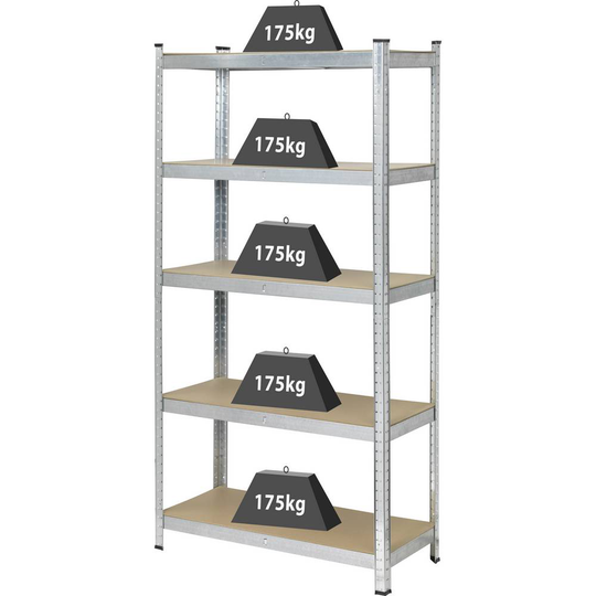 TOOLCRAFT KCT20C Lagerhylla 175 kg (B x H x D) 90 x 180 x 40 cm MDF Silver, Förzinkat Trägolv