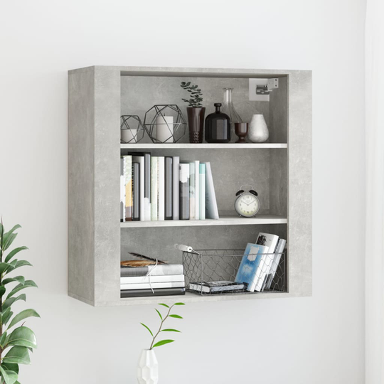 vidaXL Väggskåp betonggrå 80x33x80 cm konstruerat trä