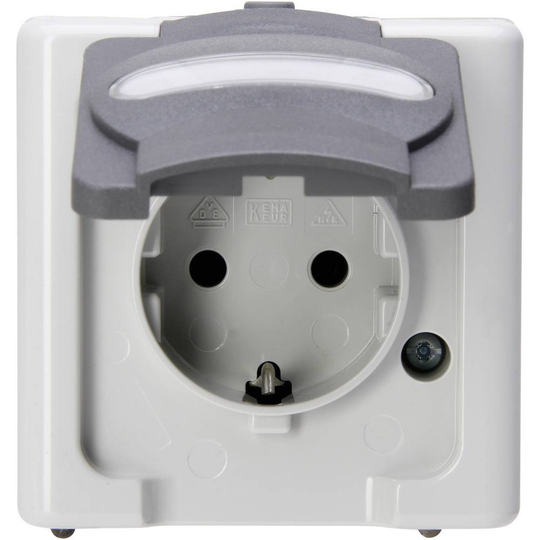Kopp 1 st Komplett Vägguttag lock BlueElectric Grå 103356006