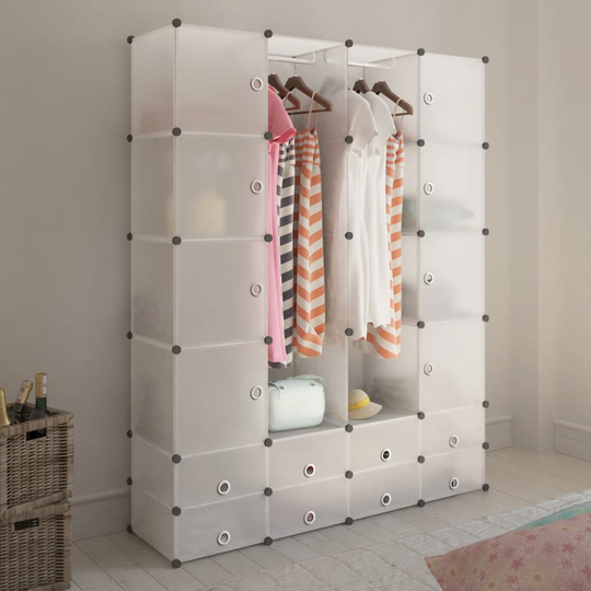 vidaXL Förvaringsskåp med 18 utrymmen vit 37x146x180,5 cm