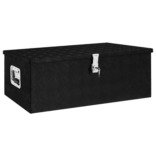 vidaXL Förvaringslåda svart 90x47x33,5 cm aluminium