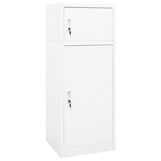 vidaXL Sadelskåp vit 53x53x140 cm stål