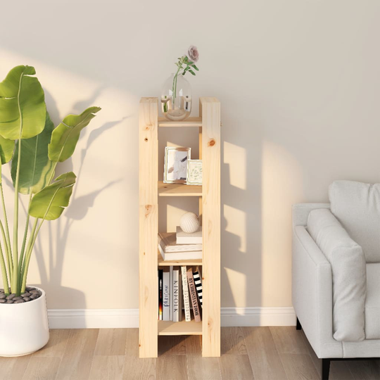 vidaXL Bokhylla/rumsavdelare 41x35x125 cm massiv furu