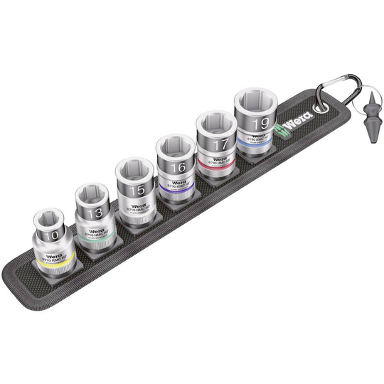 Wera Belt C 1 Zyklop 05003995001 Ytter-sexkantig Hylsnyckelinsats-set 7 delar 1/2