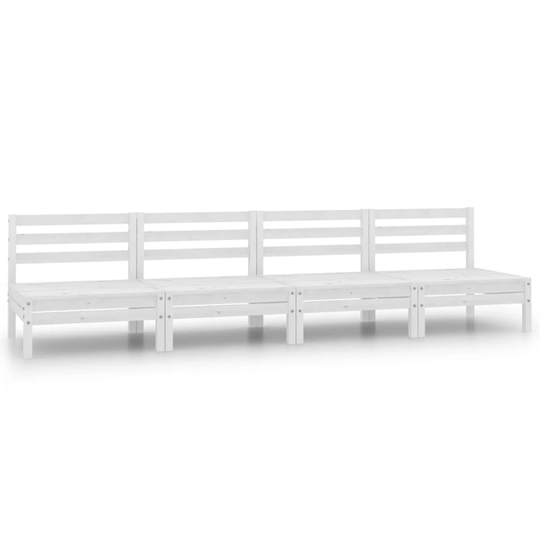 vidaXL Mittensektion till pallsoffa 4 st vit massiv furu