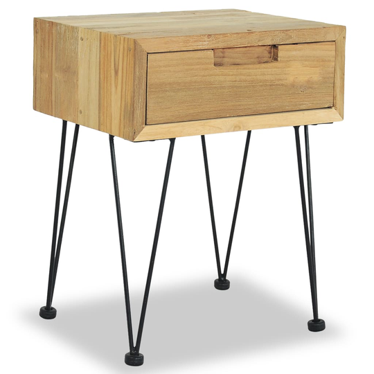 vidaXL Sängbord 40x30x50 cm massiv teak