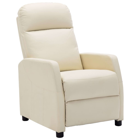 vidaXL Reclinerfåtölj gräddvit konstläder