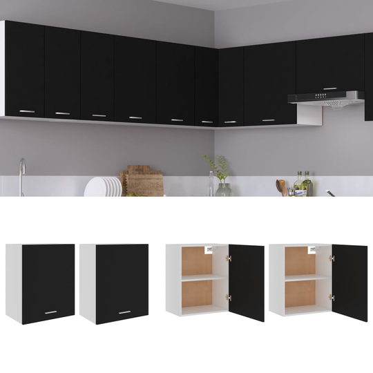 vidaXL Väggskåp 2 st svart 50x31x60 cm spånskiva