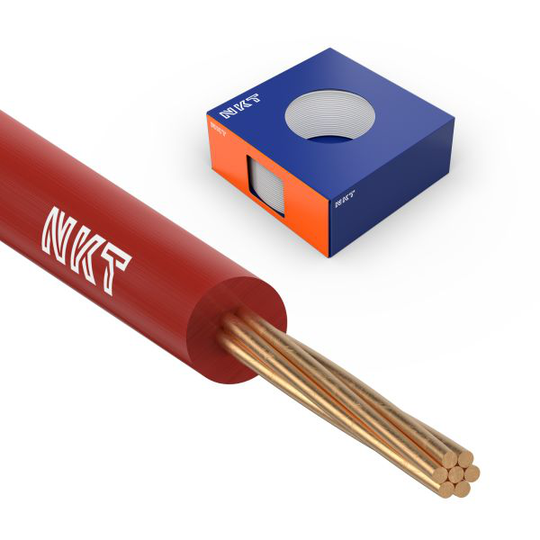 NKT FQ XTRA Installationskabel 450/750V, 1.5 mm², 100 m ring Röd