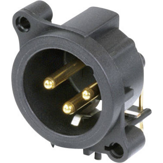 Neutrik NC3MAAH NC3MAAH XLR-kontakter Flänsstickkontakt vinklad kontakt Antal poler: 3 Svart 1 st