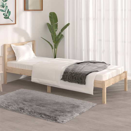 vidaXL Sängram massiv furu 75x190 cm 2FT6