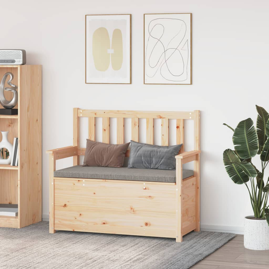 vidaXL Bänk 112,5x51,5x96,5 cm massiv furu