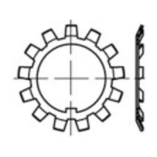 TOOLCRAFT 137813 Låsplatta Inre diameter: 60 mm Ytterdiameter: 86 mm DIN 5406 Stål 10 st