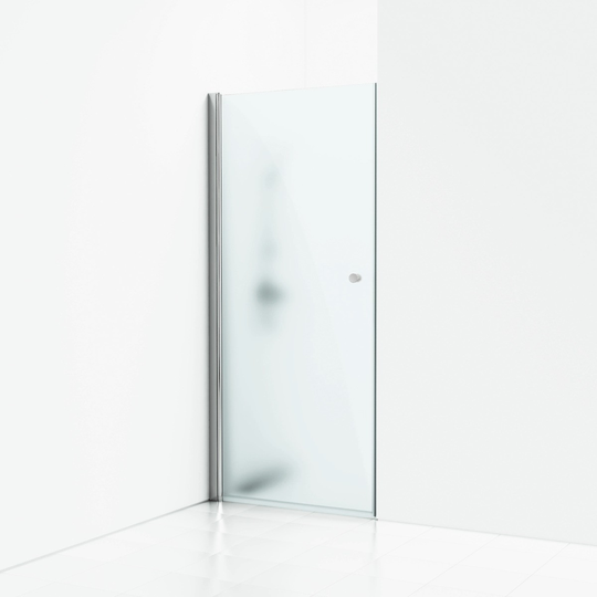 Svedbergs Duschdörr Skoga Nisch Enkel 100 - Frostglas Alu blank