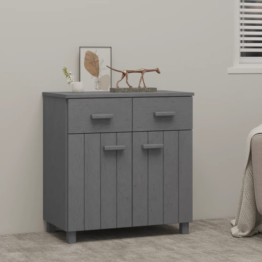 vidaXL Skänk mörk grå 79x40x80 cm massiv furu
