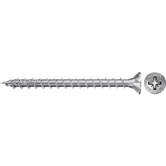 Fischer Power-Fast II CZF 670629 Spånskivs-skruv 4 mm 12 mm Stjärnskruvmejsel Pozidrivspår Stål galvaniskt förzinkad 200 st