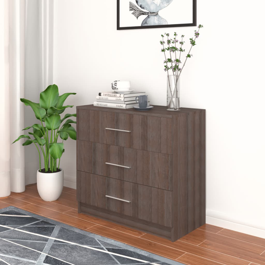 vidaXL Byrå spånskiva 71x35x68 cm grå sonoma-ek