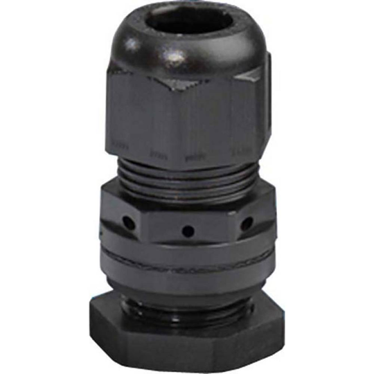 Hensel 4012591118626 KBS 40 Ventilationsplugg med låsmutter, med dragavlastning, stötsäker Plast Svart 1 st