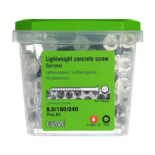 ESSVE CorrSeal TX30 Lättbetongskruv 8,0x240mm, 50-pack