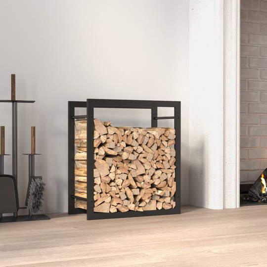 vidaXL Vedställ matt svart 50x28x56 cm stål