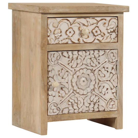 vidaXL Sängbord massivt mangoträ 40x30x50 cm